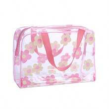 Tas Kosmetik Transparan Bermotif, Kantong Penyimpanan PVC Tahan Air Kapasitas Besar Portabel, Tas Perlengkapan Mandi Genggam untuk Pria - MultiWarna - View 11