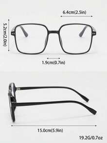 Un par de gafas de estilo retro con montura plana y tamaño grande para mujeres, adecuadas para uso diario, decoración de fiestas, trabajo en computadora y juegos de computadora. - transparente - Ver 5