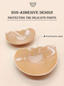 Push-Up Adhesive Bra, Self-Adhesive Strapless Backless Invisible Bra, Sweat-Proof Reusable Seamless Bra, Deep V Enhanced Bra For Wedding, Party, Daily Wear - Multicolor - View 5