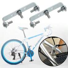 2pcs Bicycle Rear Bracket Bike Rear Rack Mount Adapter U-Shaped Rear Bracket Adapter For Mountain Bikes Folding Bikes Stainless Steel Bracket Mount Adapter - As Pic - View 2