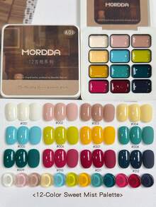 Lem Pola 12 Warna MORDDA, Lem Kutek Semi-Padat Populer dengan Saturasi Tinggi dalam Kaleng, Cocok untuk Penggunaan Khusus di Salon Kuku - MultiWarna - View 2