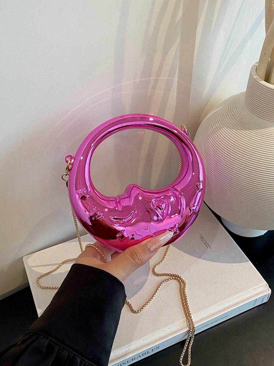 New Acrylic Mini Bag, Fashion Evening Bag With Chain Strap, Shoulder And Crossbody Bag - Pink - View 1