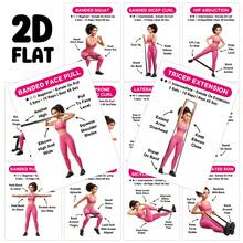30pcs Colorful Illustrated Resistance Band Workout Guide Cards, 2.5*3.5 Inch Full Body Training Exercise Instruction Flashcards, Home Fitness Workout Reference Cards, Suitable For Beginners, Pilates And Weight Loss - A - View 6