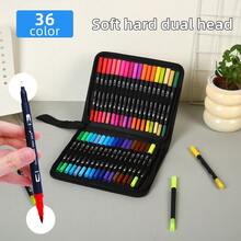12/24/36/48pcs Dual Tip Colorful Marker Art Pen Set (Diagonal Box, Gift Box Packaging), Suitable For Adult Coloring Books, Christmas Card Drawing, Note-Taking, Carving, Calligraphy, Journaling, Back To School - Multicolor - View 16