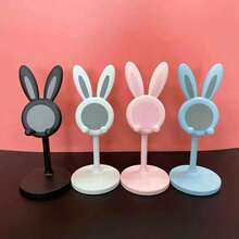 1pc Cute Rabbit Shaped Adjustable Phone Stand, Desktop Cute Rabbit Phone Holder Compatible With All Phones, Phone Accessories, Workspace Accessories, Rabbit Design, Fun Decor, Cute Rabbit Phone Stand, Desktop Angle And Height Adjustable Phone Support - Rabbit Support - View 20