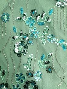 UNITHORSE [Random Cut] V-Neck Sexy Beaded Front Backless Elegant Party Dress - Green - View 5