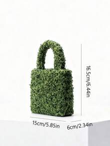 ENBEI 2026 New Vintage Faux Greenery Tote Bag, Beach Bag, Mini Handbag, Bridesmaid Beach Bag, Wedding Gift Bag, Small Bachelorette Party Gift, With Handle, Can Hold Flowers And Greenery, Bridesmaid Candy Bag, Wedding Welcome Bag, Event Souvenir, Wedding Party Favor, Travel Essential - Multicolor - View 8