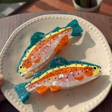1pc Cute Cartoon Ocean Salmon Shaped Hair Clip, Fun Unique Large Hair Clip, Suitable For Women's Back Of Head, Especially For Updos, Curly Hair, Long Hair And Daily Commute Use - Multicolor - View 4