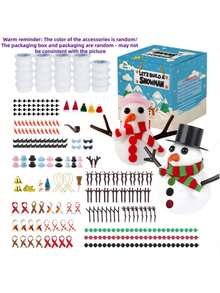 Christmas Handmade DIY Children's Snowman Clay Set, Self-Made Snowman Handmade Modeling Clay Craft Game, Christmas Handmade Gift Winter Christmas Stocking Filler Small Gift - Multicolor - View 12