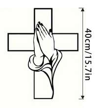 1PC Metal Cross Wall Art, Aesthetic Wall Decor Vintage Metal Hanging Ornament, Suitable For Home, Living Room, Office Decoration, Easter Decoration - Black - View 6