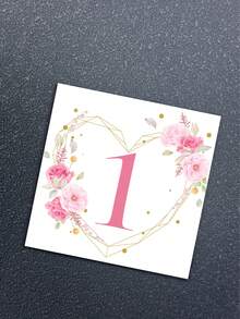 20/30/40 Pcs/Set Floral Wedding Table Numbers. Including Main Table Card, Table Center Decor, Double-Sided Printing, Flower And Geometric Pattern Design - View 10
