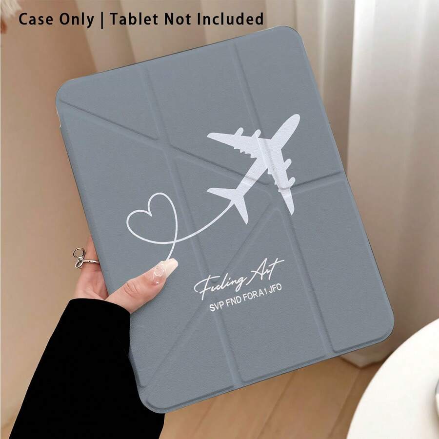 飛機與愛心圖案彩繪效果平板保護殼附支架,相容 Honor 8/9/10/X8/X8A/X9/X8Pro/X9Pro、MatePad SE 11 吋/MatePad 11 吋/11.5 吋、MatePad Pro、Apple 10代/11代 2025 (A16)、Galaxy Tab A7/A9 及其他熱門機型 - 款式11 - 查看 1