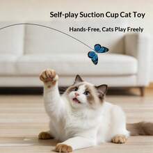 1pc Automatic Swinging Fishing Cat Teaser Toy, ABS+Pom Material More Durable, Handheld+Suction Cup Dual Use, USB Rechargeable Rotating Swinging Cat Toy, Anti-Tangle Self-Entertainment Boredom Reliever - View 4