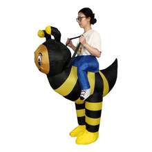 Adult Standing Cycling Bee Inflatable Suit Funny Cartoon Cosplay Suit Holiday Party Performance Props - Multicolor - View 8