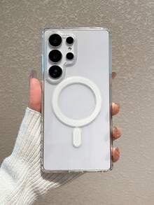 1pc Transparent Magnetic Wireless Charging Phone Case, Covers, Magnetic Clear Phone Case, Slim Minimalist Style, Galaxy Phone Case, Compatible With Galaxy Case, Compatible With Galaxy S24 Ultra/Galaxy S25 Ultra/Galaxy A36/Galaxy S26 Ultra, Phone Case, Compatible With IPhone 17 Pro Max, Phone Case, , Quick Ship, Daily Use & Birthday/Anniversary/Holiday Gift Choice, Phone Accessories, Fast Shipping - Clear - View 4