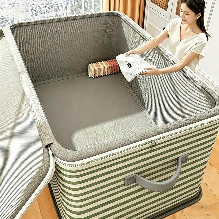 1pc Large Capacity Extra Large Clothes Storage Box, Wardrobe Organizer Divider, Clothes Storage Bag, Storage Basket, Extra Large Quilt Storage - Multicolor - View 1