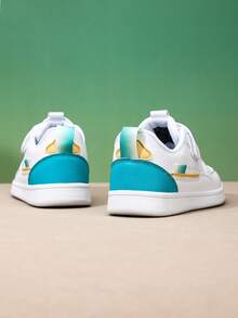 1 par de zapatillas blancas versátiles para niños, zapatos para niños y niñas, nuevo estilo para todas las estaciones, niños de tamaño medio a grande, alta estética, zapatos de skate, zapatos deportivos para la escuela primaria - Blanco - Ver 2