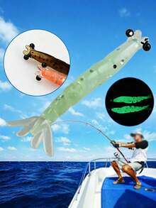 10pcs Glow Soft Elastic Shrimp Fishing Lures With Box, 40mm Silicone Realistic Bait With 3D Eyes, Suitable For Freshwater - Multicolor - View 10