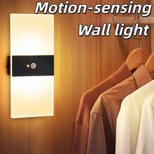 Wireless Installation Wall Lamp, LED Sensor Wall Light, Rechargeable, Self-Adhesive Firm Installation, Suitable For Living Room, Hallway, Corridor, LED Lighting Fixture - Black - View 3