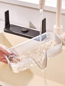 1pc Quick-Drain Sink Organizer Rack With Removable Drainage Tray, Space-Saving Kitchen Sponge Holder For Sink Edge, Holds Sponges, Brushes, Soap And Scrubbing Balls, Durable Countertop Storage Rack - Multicolor - View 11