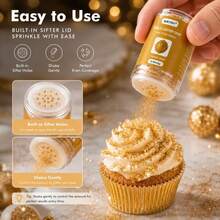 Edible Glitter For Drinks, Glitter Shimmer Sprinkle Powder For Cocktails, Baking, Beverages, Cakes, Strawberries, Cookies, Fondant, Vegan(5g/Bottle) - View 6