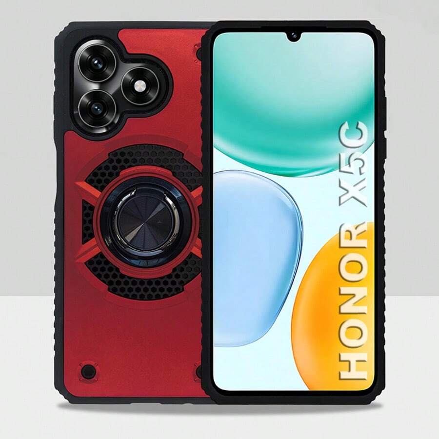 FUNDA USO RUDO CON ANILLO REFORZADO ANTIMPACTOS COMPATIBLE PARA VIVO X5C - ANILLO ROJO - Ver 1