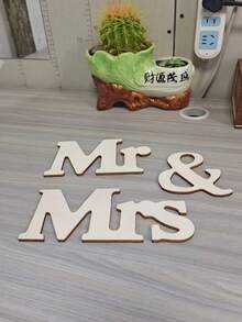 1 Set Elegante Decoración Romántica de Amor Sr. y Sra., Adecuado para Fiesta, Boda, Decoración de Mesa de Registro y Letrero de Decoración Romántica - A - Ver 6