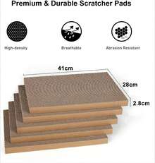 Corrugated Cardboard Cat Scratch Pad, 2-Layer Double-Sided Scratching Mat For Cats - 43*29*14cm棕色5件裝 - 查看 3
