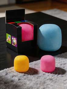 1pc Random Color Cotton Candy Squeeze Ball, Color Changing Under Sunlight, Soft Stress Relief Toy, Cylindrical Finger Toy, Suitable For Adults To Relieve Anxiety - Multicolor - View 5