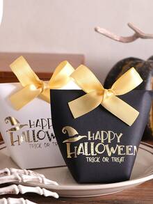Halloween Gift Flower Box, Candy & Snack Box, Halloween "Trick Or Treat" Decoration, Halloween Ornaments, Halloween Candy & Cookie Storage Box, Paper Food Box, Gift Packaging Box, Halloween Party Gift Box, Haunted House Decoration, Home Decor, Kitchen Decor, Halloween Party Decoration, Halloween Party Supplies, Table Decor - View 2
