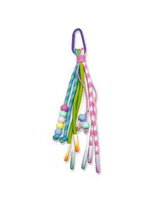 1pc Colorful Braided Rope Tassel Bag Charm, Macaron Beaded Keychain, Dopamine Style Decorative Pendant For Bags & Keys - Multicolor - View 9