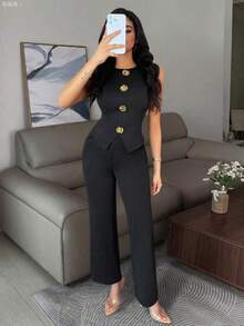 Women Denim Dresses - Olive Green - View 7