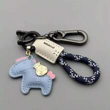 1pc Lucky Horse PU Leather Keychain, Braided Rope Car Key Ring, Fortune Money Bag Pendant, Women's Bag Charm, Fashion Car Key Holder & Gift, Suitable For Party, Birthday, Back To School Bag Key Ring, Personalized Gift, Teacher Gift - Have Money Immediately - View 4