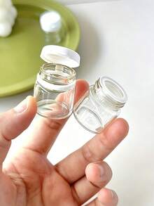 2pcs 10G Mini Cosmetic Cream Box, Liquid Foundation Dispensing Bottle, Glass Lotion Dispenser-Travel Portable Eye Cream Vials - Multicolor - View 3