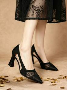 New Fashionable Elegant Versatile Gentle Women's Shoes Commuter Daily High Heels - Black - View 4