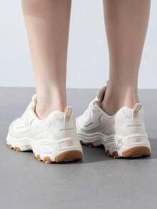 Skechers Women's Casual Shoes D'LITES Series Fashion Lace-Up Sneakers Milk White Thick Sole Casual Shoes Daily Comfortable Casual Sports Shoes 149807-OFWT - Milky - View 4