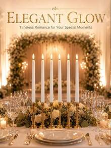 3/6/12/24 Pcs White Flameless Taper Candles Battery Operated Taper Candles Bulk LED Flickering For Wedding Church Table Centerpiece Halloween Christmas Party Decor - 白色子彈頭 - 查看 5