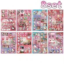 8 hojas de pegatinas, pegatinas decorativas de garabatos lindos, materiales impermeables para scrapbooking - A - Ver 10
