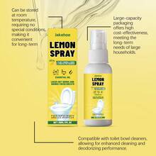 Spray desodorante para inodoro con aroma a limón, un spray suave antes de usar el inodoro, crea instantáneamente una película fragante y fresca en la superficie del agua. Bloquea rápidamente los olores vergonzosos y evita que se propaguen, dejando solo una fragancia refrescante a limón que perdura en el espacio. Botella compacta para un uso conveniente, haciendo que cada uso esté acompañado por un aroma fresco y soleado, con elegancia y dignidad. - Múltiples formas - Ver 5