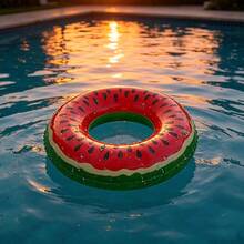 1pc Creative Fruit Shaped Inflatable Swim Ring, Classic Watermelon Print, Large Pool & Beach Float, Ideal Summer Vacation Leisure Accessory, Party Decoration Practical Swimming Float - Multiple Styles - View 8