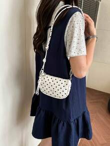 Lychee Texture Mini Small Bag For Women, New Style Exquisite Compact Fashionable Daily Versatile Crossbody Bag - White - View 2