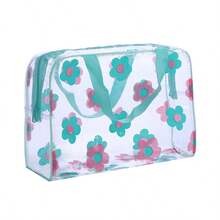 Tas Kosmetik Transparan Bermotif, Kantong Penyimpanan PVC Tahan Air Kapasitas Besar Portabel, Tas Perlengkapan Mandi Genggam untuk Pria - MultiWarna - View 9