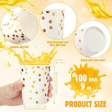 100/50/40/30//25/20/10/5 piezas Tazas de café de platino blanco de 9 oz, tazas de agua, tazas de bebidas, tazas de leche, tazas de jugo, adecuadas para bebidas frías y calientes, agua, jugo o té, oficina, fiesta, hogar, viaje, picnic y eventos - platino - Ver 4