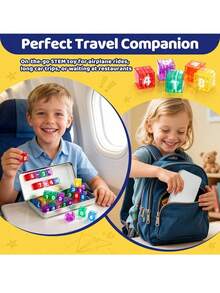 40pcs Travel Magnetic Number & Letter Blocks, Magnetic Building Blocks, DIY Stacking Toys, STEM Learning Construction Set With Storage Box, Number & English Theme, Portable Assembly Toys, Parent-Child Interaction, Random Colors - Multicolor - View 6