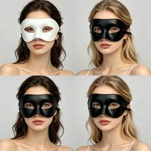 4pcs Single-Sided Flat Head Masks Unisex Multicolor Retro Design Adult Party Black White Personalized Cool Face Mask - Multicolor - View 7