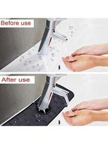 1pc Thick Silicone Faucet Splash Guard, Sink Splash Mat - Durable Thick Design, Suitable For Kitchen And Bathroom Sinks, Silicone Soap Dish With Drain Hole - Anti-Splash, Fit For Kitchen And Bathroom Sink Countertops, Home Decor, Kitchen Accessories - Multicolor - View 5