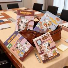 SNOOPY 1pc Cartoon  Notebook A5 Hot Stamping Notebook Cross Border Button Notebook Student Handbook Learning Stationery,New Year's Gift, Valentine's Day Gift, Easter Gift(Random Style) - Multicolor - View 5