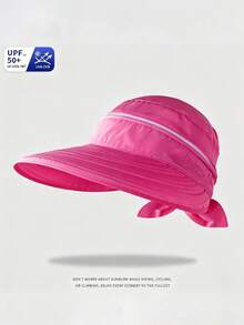 1pc Colorful Ribbon Summer Women's Sun Hat, Adjustable Sun Protection, Suitable For Ponytail Wear, Fashionable And Versatile - Multicolor - View 17