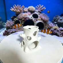 1個白色樹樁魚缸躲避穴，水族景觀裝飾魚類與蝦類繁殖隱蔽洞穴，逼真漂流木樹脂飾品，無味，適用於魚類，創意樹洞設計帶多個開口方便出入，為觀賞魚提供安全感並減輕壓力，適合小型熱帶魚、鬥魚、鸚鵡魚，營造自然環境，兼具水族美化與實用性 - A - 查看 3
