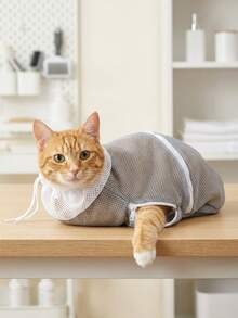 Tas Multifungsi Anti Gores dan Anti Gigit, untuk Mandi Kucing dan Anjing, Memotong Kuku, dan Anti Gores, Tas Perawatan Berjaring Bernapas, Cocok untuk Berbagai Hewan - MultiWarna - View 12
